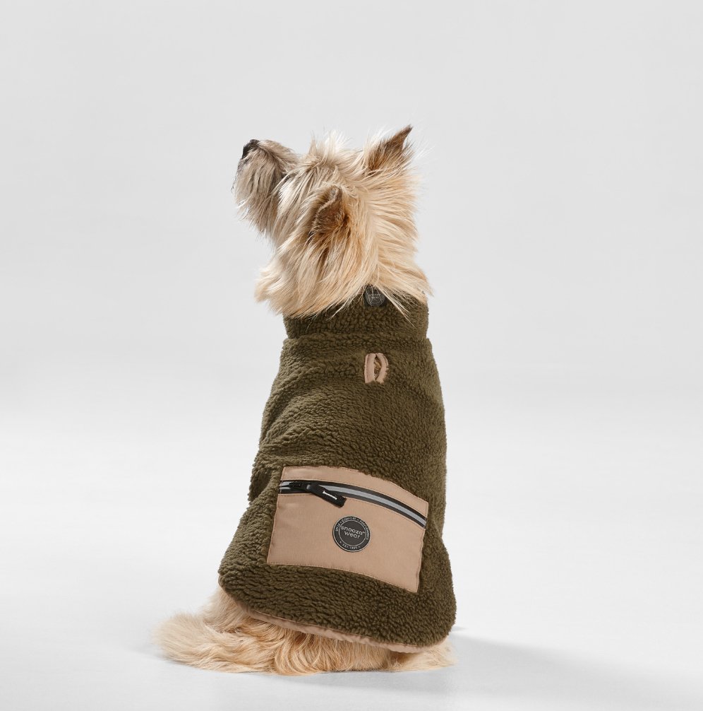 Teddy Dog Coat with Pocket in Khaki/Fawn - House Of Pets Delight (HOPD)