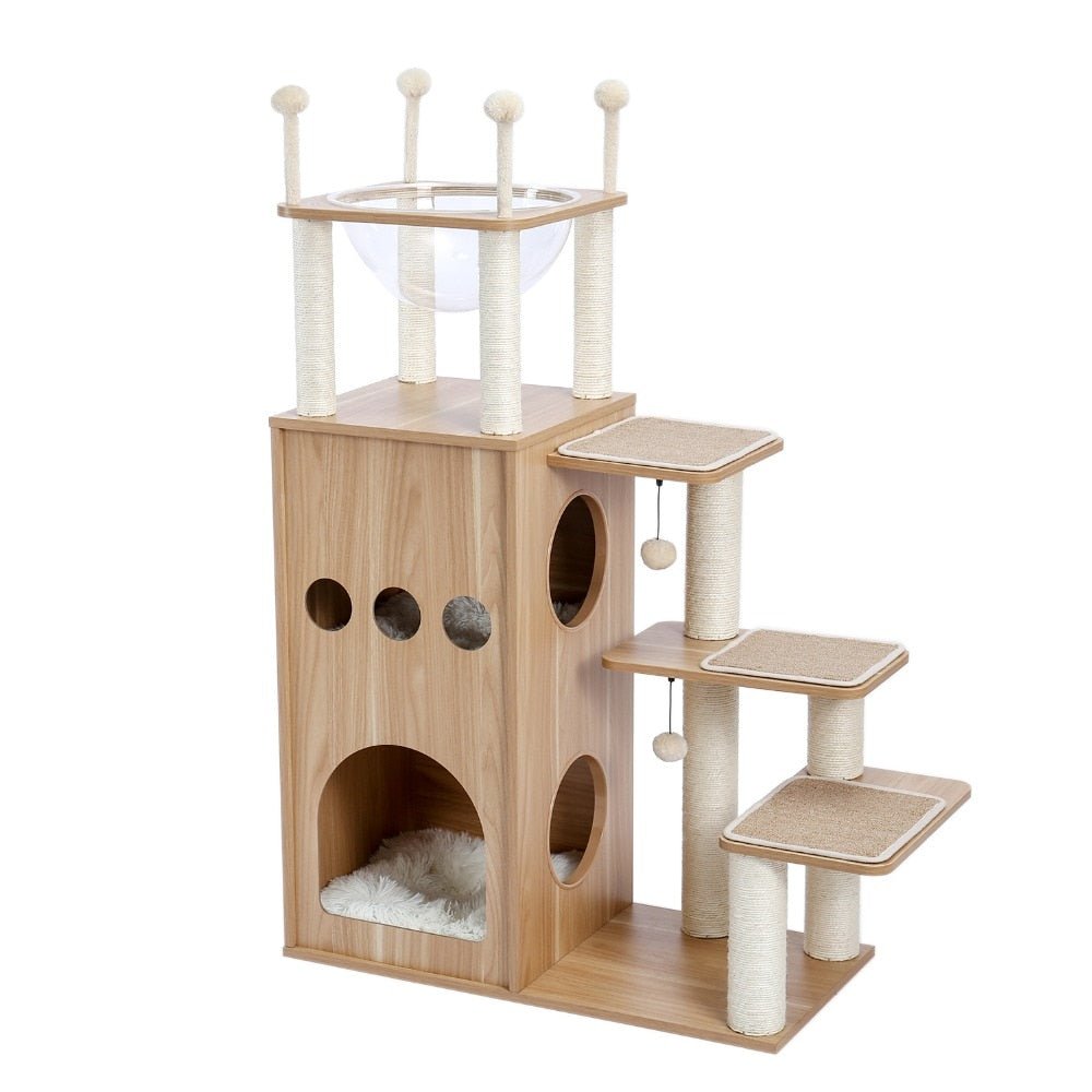 The Castle Deluxe Cat Tower Condo With Large Space Capsule Nest - House Of Pets Delight (HOPD)