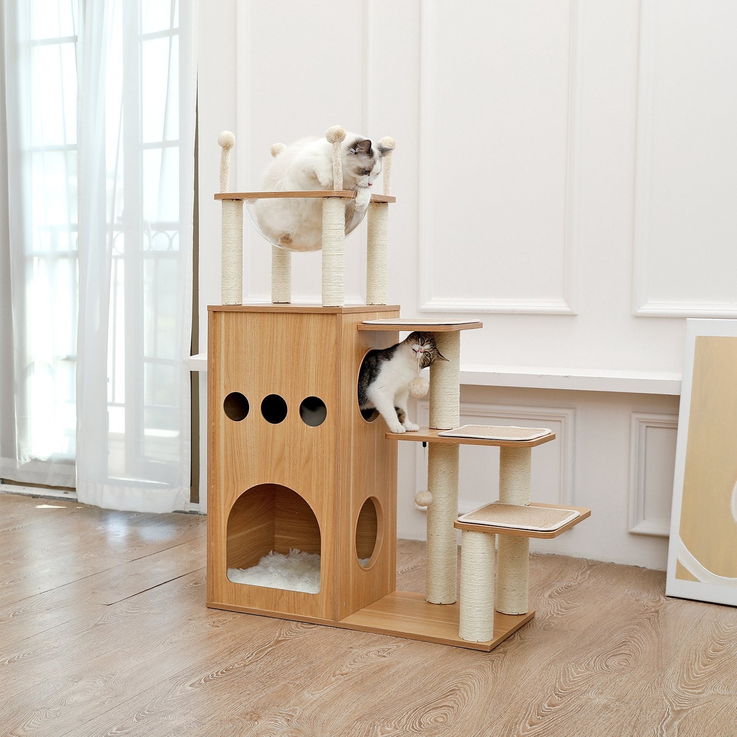 The Castle Deluxe Cat Tower Condo With Large Space Capsule Nest House Of Pets Delight HOPD