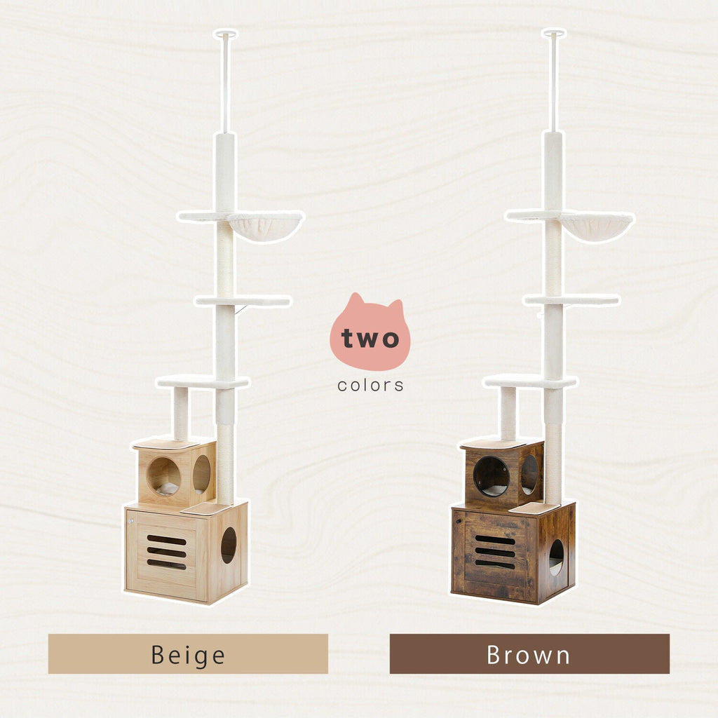 The High Ceiling Crawler - Cat Tree in Beige - House Of Pets Delight (HOPD)