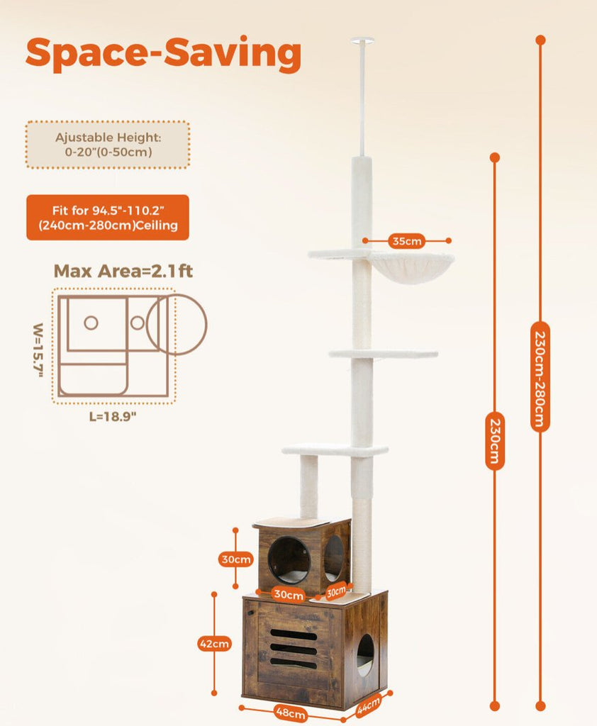 The High Ceiling Crawler - Cat Tree in Brown - House Of Pets Delight (HOPD)