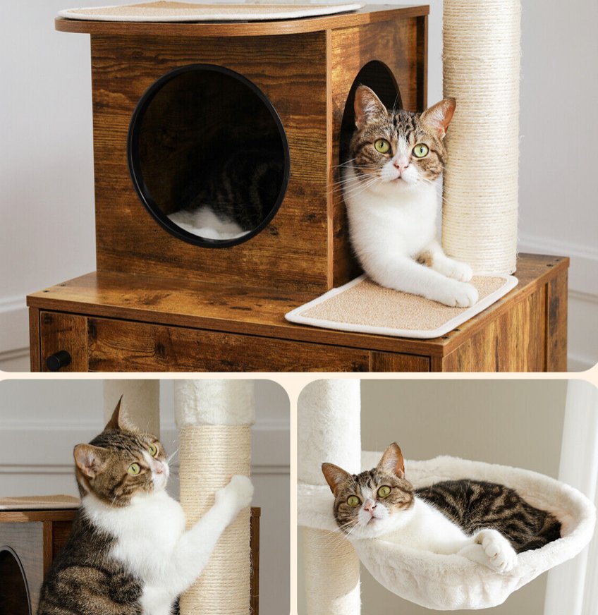 The High Ceiling Crawler - Cat Tree in Brown - House Of Pets Delight (HOPD)