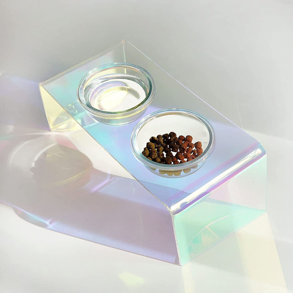 The Holographic Aurora Elevated Pet Feeding Table (PREORDER) - House Of Pets Delight (HOPD)