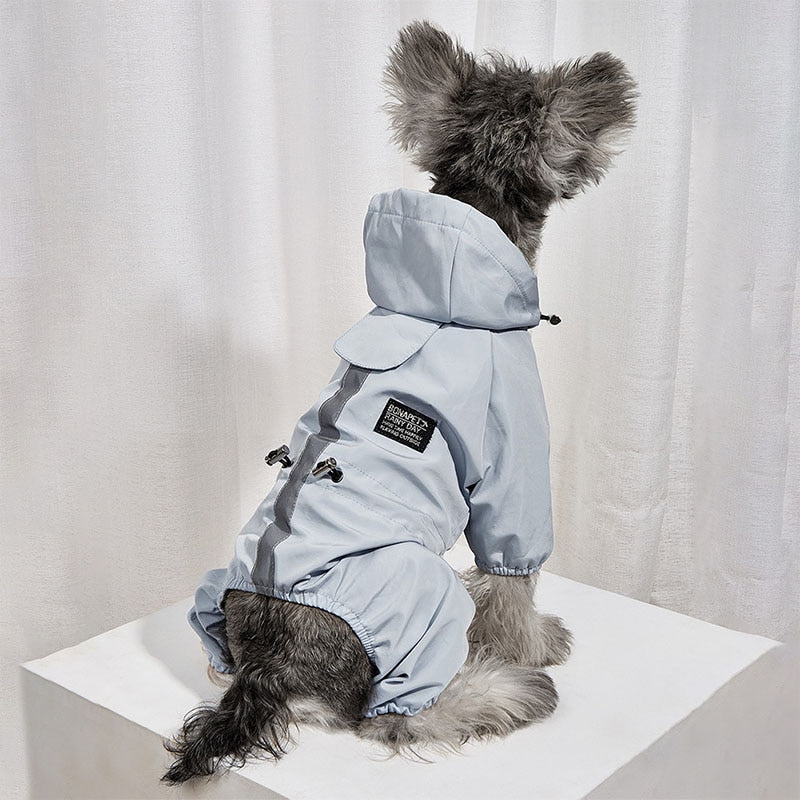 The Waterproof Reflective Dog Raincoat - Dusty Blue - House Of Pets Delight (HOPD)