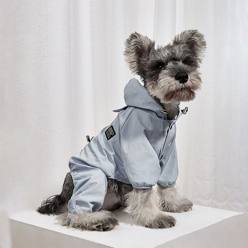 The Waterproof Reflective Dog Raincoat - Dusty Blue - House Of Pets Delight (HOPD)