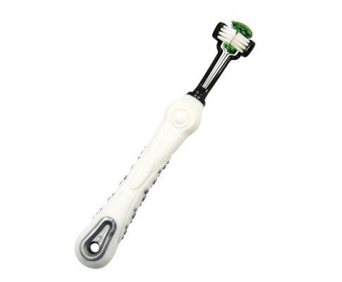 Three - Head Multi - Angle Dog Cat Toothbrush - White - House Of Pets Delight (HOPD)