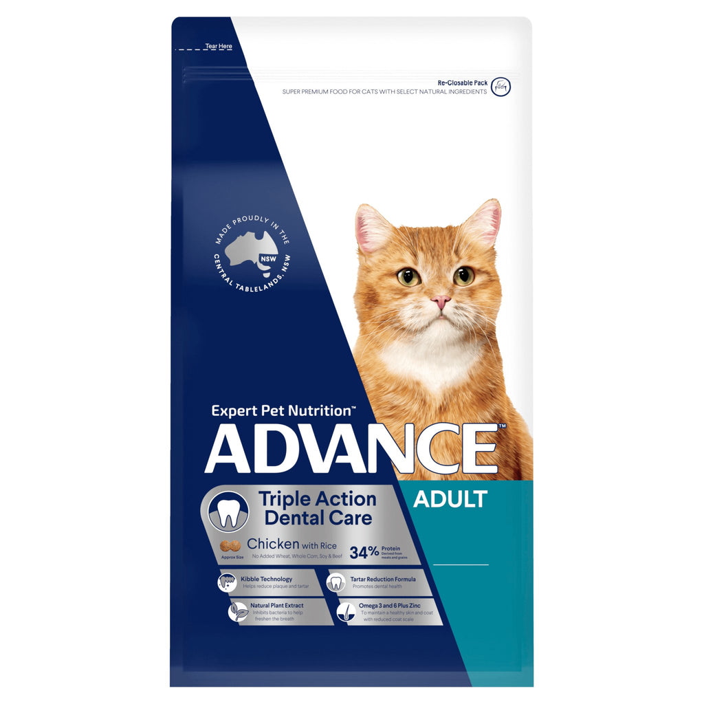 Triple Action Dental Care Dry Cat Food Chicken With Rice 2kg - House Of Pets Delight (HOPD)