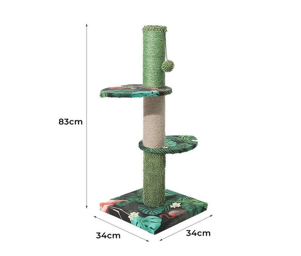 Tropical Cat Scratching Post Tower - House Of Pets Delight (HOPD)