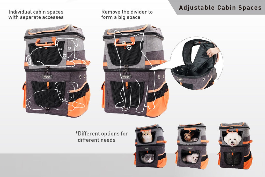 TWO - TIER HANDSFREE PET BACKPACK CARRIER - House Of Pets Delight (HOPD)