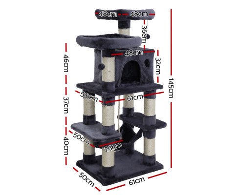 Velvet Cosmo Pet Cat Tree Scratcher Condo House - House Of Pets Delight (HOPD)