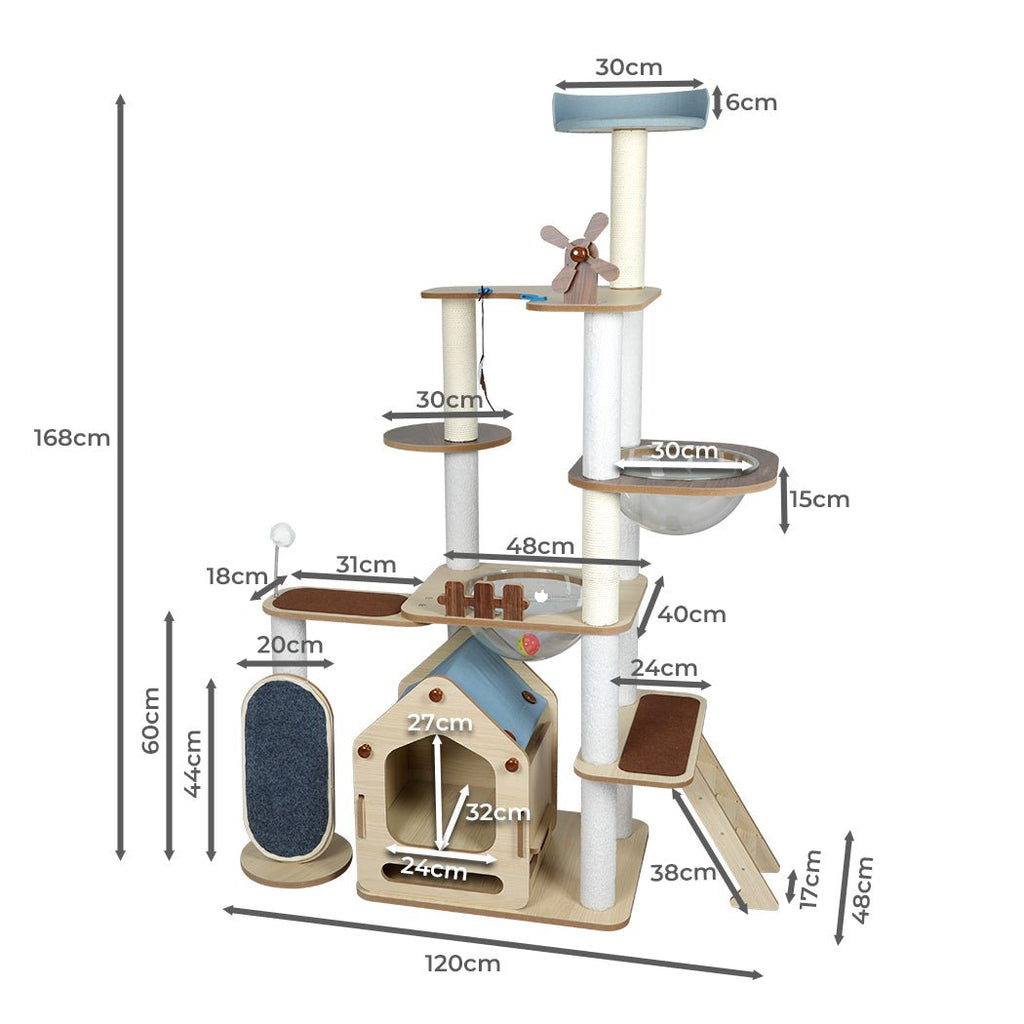 Windmill Wood Cat Condo House 168cm - House Of Pets Delight (HOPD)