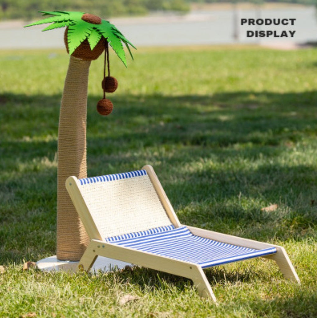 Wooden Coconut Tree Cat Lounge Chair - House Of Pets Delight (HOPD)