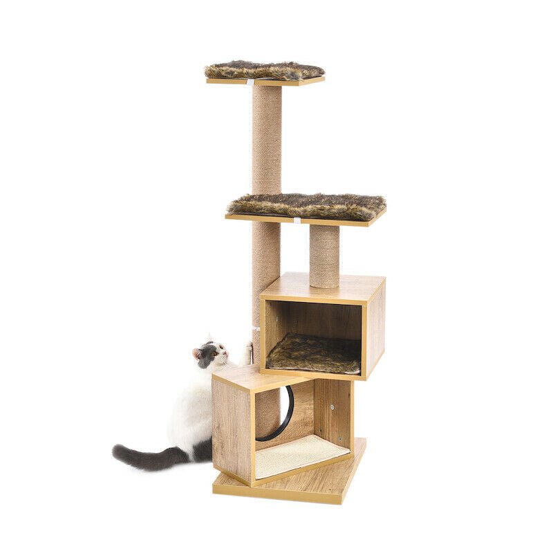 Wooden Condo Stacker Cat Tree House - House Of Pets Delight (HOPD)