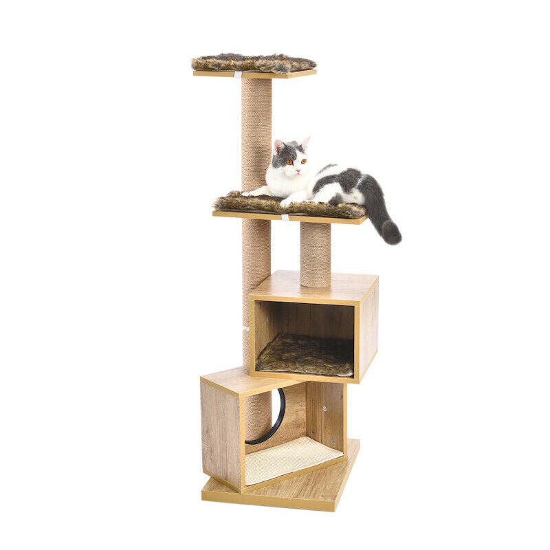 Wooden Condo Stacker Cat Tree House - House Of Pets Delight (HOPD)