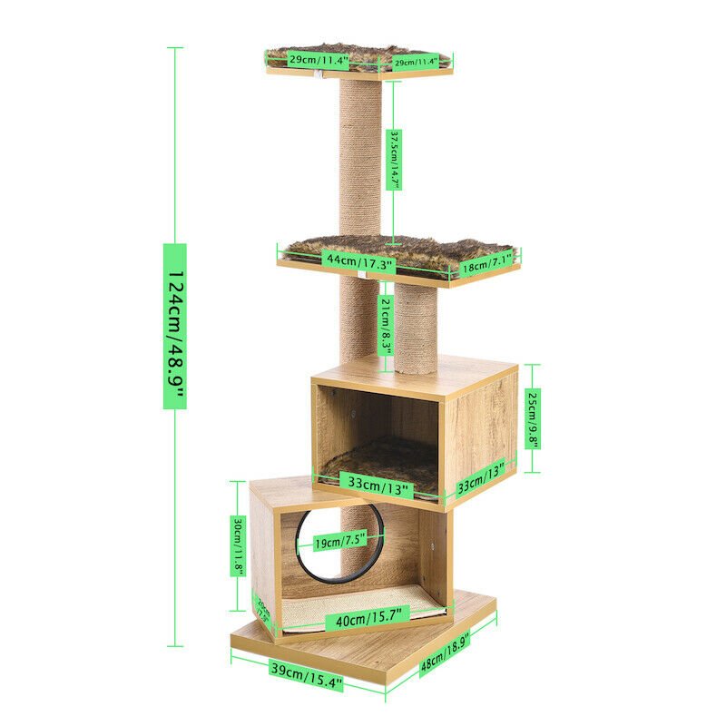 Wooden Condo Stacker Cat Tree House - House Of Pets Delight (HOPD)