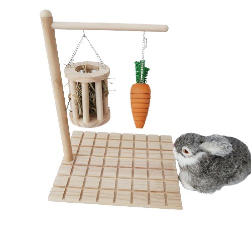 Wooden Hanging Chew Toy & Hay Frame (PREORDER) - House Of Pets Delight (HOPD)