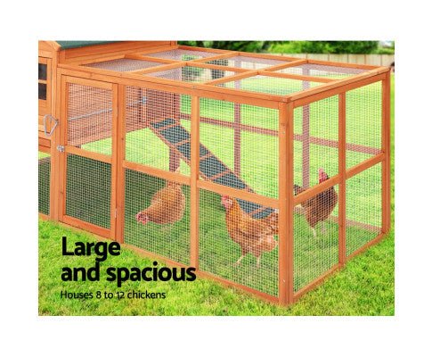 XL Pet Chicken Rabbit Hutch with Large Run - House Of Pets Delight (HOPD)