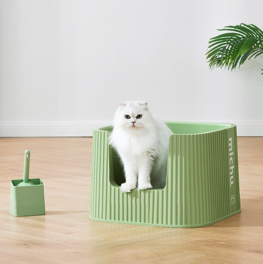 XXL Sage Deluxe Cat Litter Box - Spacious Design with Scoop Included - House Of Pets Delight (HOPD)