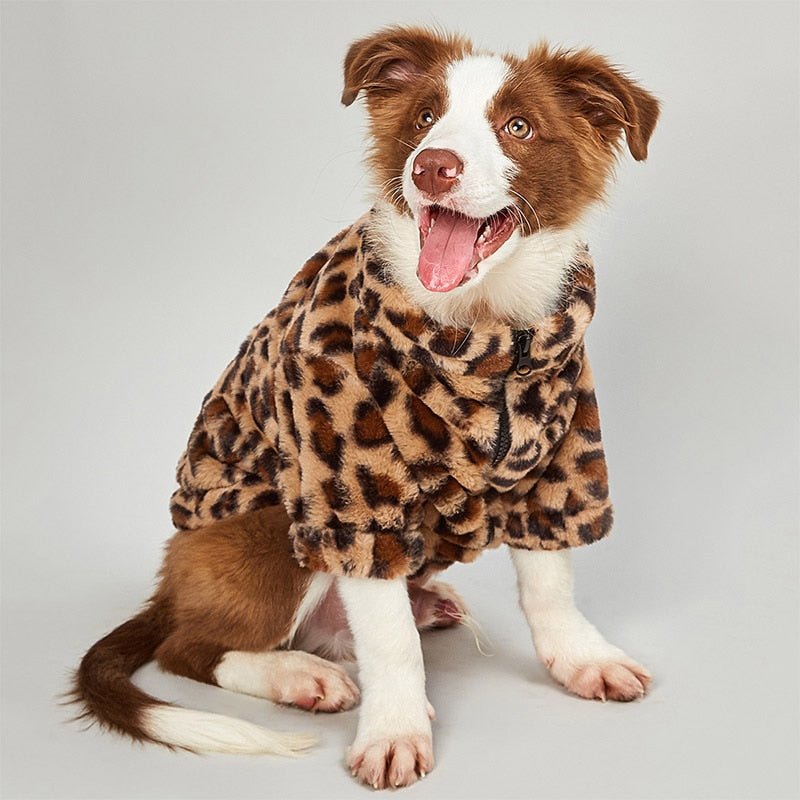 Zip Up Leopard Dog Jacket - House Of Pets Delight (HOPD)